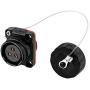 Aviation Connector M20 Plastic Male Plug + Square Female Socket Φ20mm Outdoor Waterproof IP67 Connectors with Cap Panel Mount 3 Pin Gold Plated for Industrial Device Power