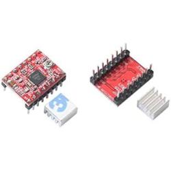 5pcs A4988 Stepper Motor Driver pololu StepStick Module Board Red with Aluminum Heat Sink Compatible with ramps 1.4 3D Printer Reprap, CNC Machine or Robotics