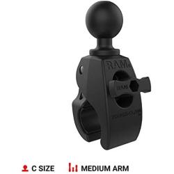 RAM Mounts RAP-404-202U Tough-Claw Medium Clamp Double Ball Mount with Round Plate with Medium Arm for Rails 1