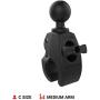 RAM Mounts RAP-404-202U Tough-Claw Medium Clamp Double Ball Mount with Round Plate with Medium Arm for Rails 1