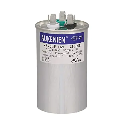 Condensateur Round AC Double Course 45+5 uF 45/5 MFD 370V ou 440V pour climatiseur CBB65B – Départ Dual Course – Moteur Ventilateur – Chauffage ou Condenseur Refroidissement Direct