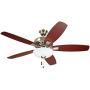 Luminance CF835BS ES DC Builder Ceiling Fan with Pull Chain | 52 Inch Fixture with Premium Motor and Dual Mount for Flush or Downrod Hanging | Reversible Blades with LED Light Bulbs, Steel