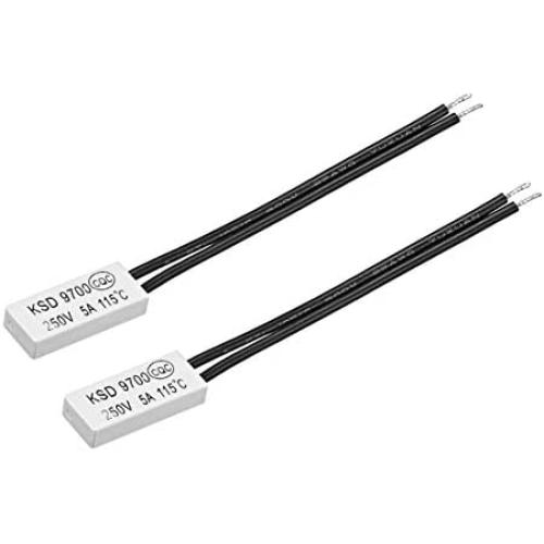 uxcell Normally Close Temperature Switch, 115℃ N.C 5A Thermal Switch Thermostat Temperature Control Switch Controller 2pcs