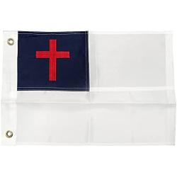 4 Less Co 12x18 Christian Flag Embroidered Nylon Boat Motorcycle Flag w/ Grommets