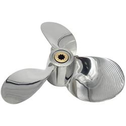 ARKDOZA 3 Blade 7 1/2x8 4hp 5hp 6hp 4A 4M 5M 5C F4 F6L F6S F5A F6C Stainless Steel Propeller 9 Tooth SS Prop for Yamaha Outboard Motor Engine 7.5x8