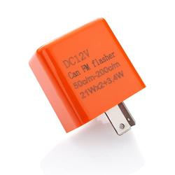 12V Speed Adjustable 2 Pin LED Electronic Flasher Relay for Motorcycle Turn Signal Direct Replacement Universal Hazard Warn Hyper Flash Relay(Orange,1pc)