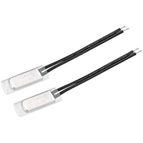 uxcell KSD9700 Thermostat, 55℃ Normally Open Temperature Switch Thermal Switch, N.O 5A Metal Temperature Controller 2pcs