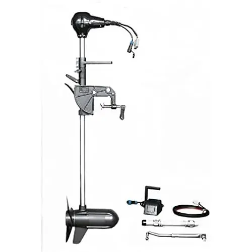 Caroute W400-48V 180LB Brushless Electric Boat Trolling Motor for Steering Wheel Control Large Thrust Saltwater 180 Pound