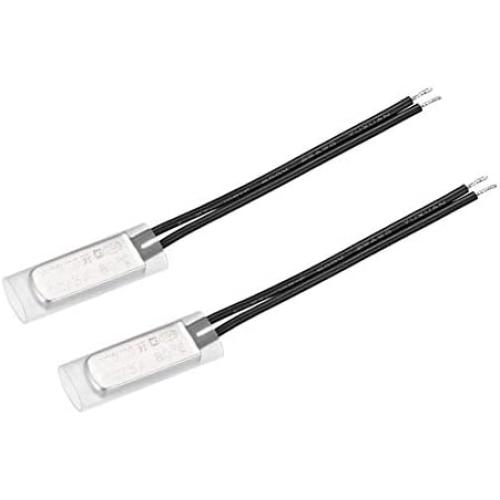 uxcell KSD9700 Thermostat, 80℃ Normally Open Temperature Switch Thermal Switch, N.O 5A Metal Temperature Controller 2pcs