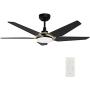 5 Blades Outdoor Smart Ceiling Fan - with Dimmable Light Kit and 10-speed DC Motor, Works with Remote Control/Alexa/Google Home/Siri, Timer, Schedule (Gold/Black)