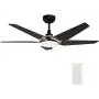5 Blades Outdoor Smart Ceiling Fan - with Dimmable Light Kit and 10-speed DC Motor, Works with Remote Control/Alexa/Google Home/Siri, Timer, Schedule (Gold/Black)