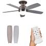 Ceiling Fans with Lights Remote Control, 52 Inch Indoor Ceiling Fan for Living Room Bedroom Home, Modern Rustic Ceiling Fan with 5 Blades, Reversible Motor, 2 Timers, 6 Speed (Silver)