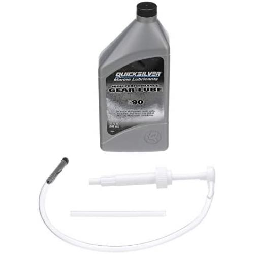 MERCURY QUICKSILVER 32oz HIGH PERFORMANCE GEAR LUBE & PUMP KIT: FITS MOST OUTBOARDS STERNDRIVES OUTDRIVES LOWER UNITS