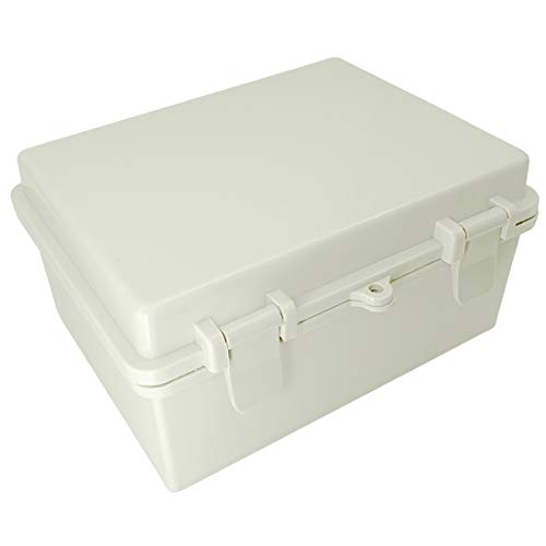 LMiEtool Junction Box, ABS Plastic, IP65 Waterproof Dustproof Universal Electrical Enclosure, Hinged Shell Outdoor and Indoor Usage Project Box, 8.7