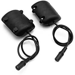 Black Shell DC 12V 5000RPM Vibration Motor for Massage Cushion DC Female 5.5mmx2.1mm Power Jack Adapter Plug Pigtail Cable, 12inch DC Power 2PCS