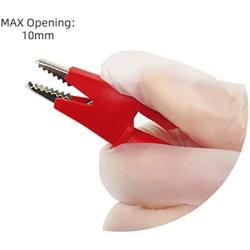 Peakelect 10PCS Heavy Duty Insulated Alligator Clips PVC Crocodile Clamps Nickel Plated Copper Connector 1000V 20A 5 Colors for Laboratory Electrical Testing