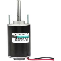 12V/24V 30W CW/CCW Permanent Magnet DC Motor Reversible Electric Gear Motor High Speed for DIY Generator (24V 6000RPM)