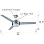 Design House 157339 Treviento 52 in. Indoor Ceiling Fan with Light, LED, Satin Nickel
