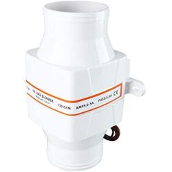 YaeMarine 3 Inch 12V in-Line Blower Electric in-Line Marine Bilge Air Blower 130 CFM White for Boat Marine