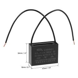 uxcell Ceiling Fan Capacitor CBB61 10.5uF 250V AC 2 Wires Metallized Polypropylene Film Capacitor 47x34x18mm for Electric Fan Pump Motor Generator