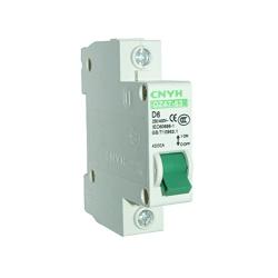 Haozheng Miniature Circuit Breaker DZ47-63 D6 DIN Rail Mount Circuit Breaker Low-Voltage 6A 110/230/400V 1 Pole for Motor, White