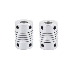 Xnrtop 8mm to 8mm Shaft Coupling 25mm Length 18mm Diameter Stepper Motor Coupler Aluminum Alloy Joint Connector for 3D Printer CNC Machine DIY Encoder(Pack of 2）
