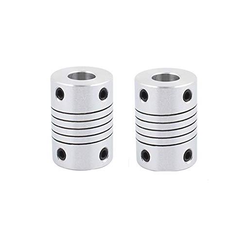 Xnrtop 8mm to 8mm Shaft Coupling 25mm Length 18mm Diameter Stepper Motor Coupler Aluminum Alloy Joint Connector for 3D Printer CNC Machine DIY Encoder(Pack of 2）