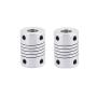 Xnrtop 8mm to 8mm Shaft Coupling 25mm Length 18mm Diameter Stepper Motor Coupler Aluminum Alloy Joint Connector for 3D Printer CNC Machine DIY Encoder(Pack of 2）