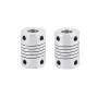 Xnrtop 8mm to 8mm Shaft Coupling 25mm Length 18mm Diameter Stepper Motor Coupler Aluminum Alloy Joint Connector for 3D Printer CNC Machine DIY Encoder(Pack of 2）