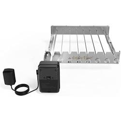 only fire Stainless Steel Electric Skewer Turner, Rotated Grilling Rack Shish Kabob Set with 7 Skewers and Dual-Purpose Rotisserie Motor