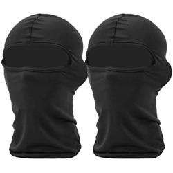 Pack of 2 Bandana Face Hat for Outdoor Airsoft Motorcycle Ski Mask Winter Sun Balaclava Black Tactical Hood Helmet Face Cover