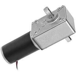 sourcing map High Torque Speed Reduction Motor Double Shaft Worm Gear Motor DC 24V 105RPM