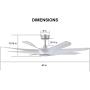 OFANTOP 60 Inch Smart Wifi Ceiling Fan Compatible with Alexa, DC Motor Large Modern Ceiling Fan with Light Remote Control, 8 Blades White