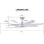 OFANTOP 60 Inch Smart Wifi Ceiling Fan Compatible with Alexa, DC Motor Large Modern Ceiling Fan with Light Remote Control, 8 Blades White