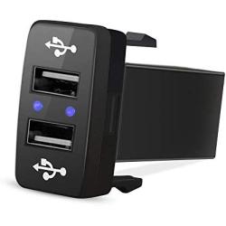 MNJ Motor Dual Car USB Power Socket for Smart Phone PDA iPad iPhone 2 Port Charger Replacement Compatible with Toyota 2.1A Quick Charge