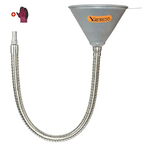Tuyau d'évacuation en acier pliable Yuesstloo de 63 cm avec filtre pour tous les liquides automobiles, carburant diesel et autres liquides, avec gants. Tuyau d'évacuation en acier pliable Yuesstloo de 63 cm avec filtre pour tous les liquides automobiles, carburant diesel et autres liquides, avec gants.