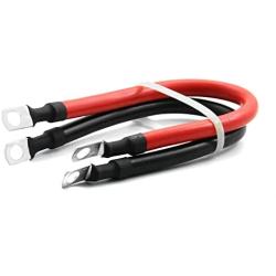 4 AWG Gauge Red + Black Pure Copper Battery Cables Power Inverter Wire Set for Solar, RV, Car, Boat, Automotive, Marine, Motorcycle with 5/16 in Lugs (2PCS, 4 AWG, 12in)