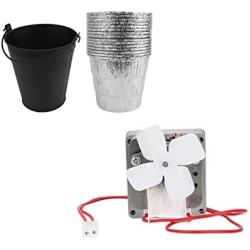 QuliMetal Grill Auger Motor and Drip Bucket with 15-Pack Disposable Foil Liners for for All Pit Boss, Camp Chef & Traeger Wood Pellet Grills (Except PTG)