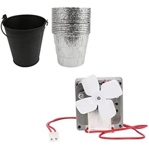 QuliMetal Grill Auger Motor and Drip Bucket with 15-Pack Disposable Foil Liners for for All Pit Boss, Camp Chef & Traeger Wood Pellet Grills (Except PTG)
