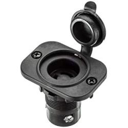MotorGuide 8M0092066 Trolling Motor Receptacle — for 10-Gauge and 8-Gauge Wire, with Composite Mounting Plate, Black