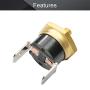 Fielect KSD301 Thermostat Temperature Control Switch,Adjust Snap Disc Temperature Switch 145°C Copper M4 Normally Closed 1 Pcs