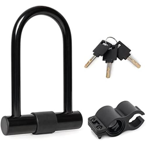 Alston U Lock Bike Heavy Duty Lock with Mounting Bracket 5.5 Inch Secure Anti Theft Lock for Motorcycle Mountain Electric Folding Bike Garage Fence Gate