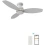 Flush Mount White Ceiling Fan, 48 Inch Smart Ceiling Fan With Dimmable Lights And 10 Speeds, Compatible With Alexa, Siri & Google, 3 Blades Modern Style