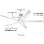 Noble Home Large LED Ceiling Fan with Light, 60 Inch | Dimmable Indoor/Outdoor Fixture with 6 Speed DC Motor | Contemporary 5 Blade Design with Downrod Mount, White