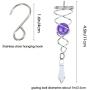 4.5 inch Gazing Ball Spiral Tail, Prefdo Metal Wind Spinner Stabilizer , Crystal Glass Ball Spinning Hanging, Helix Kinetic Silver Twister Garden Decorations(Purple)