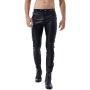 MSemis Mens Faux Leather Pants Punk 80s Rock Skinny Leggings Tight Gothic Motorcycle Biker Pants