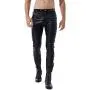 MSemis Mens Faux Leather Pants Punk 80s Rock Skinny Leggings Tight Gothic Motorcycle Biker Pants