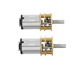 QMseller 2Pcs Micro Speed Reduction Motor DC 12V 1000RPM with Full Metal Gearbox 0.18A Electric Gear Box Motor with 2 Terminals for DIY RC Toys