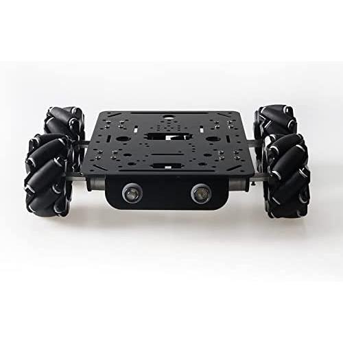 Professional 80mm Mecanum Wheel Car Chassis MC200 for Arduino / Raspberry pi / Micobit, Remote Control 4WD Metal Smart Robot Car Chassis Kit Omnidirectional Wheel with DC TT Motor DIY Toy AI RoS STEAM
