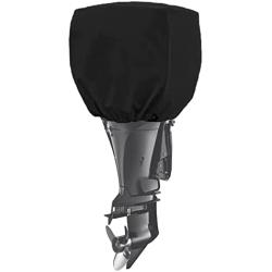 FCOUIID Outboard Motor Cover Boat Motor Cover, Outboard Engine Cover Up to 115-225 Thick (Black,4 Strokes)